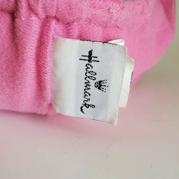 Vintage Hallmark Frog Plush Pink Jumpsuit Valentine Heart Girl  8" - Picture 5 of 11